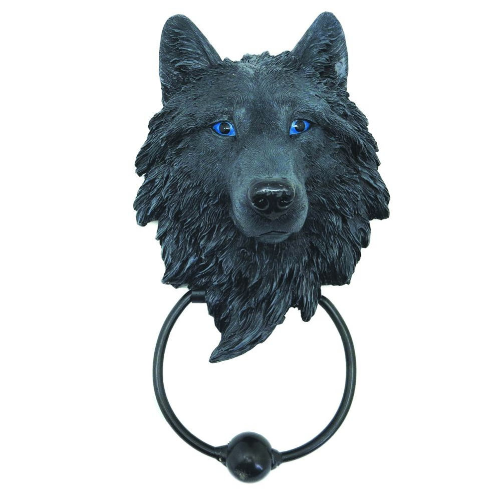 Nemesis Now - Dark Guardian Wolf Deurklopper - Zwart